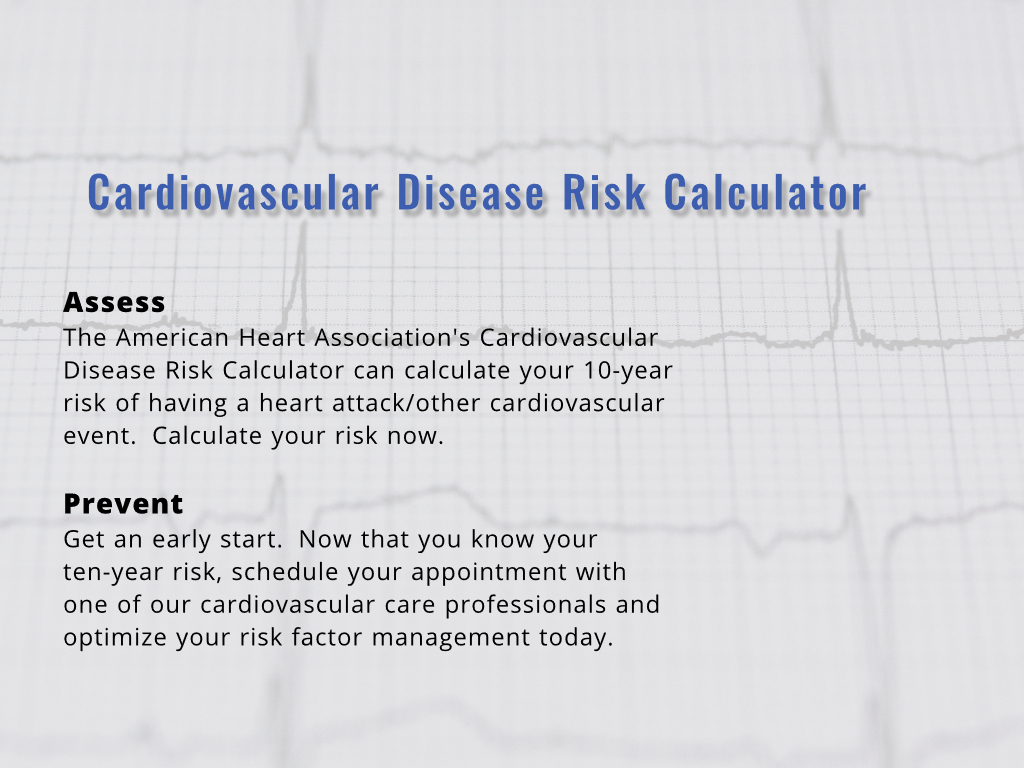 Calculate your risk of having a heart attack or other major vascular event